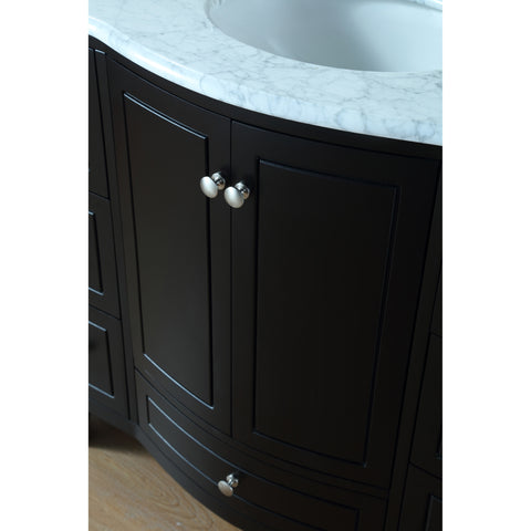Stufurhome 40 inch Grand Cheswick Espresso Single Sink Vanity with Carrara Marble Top