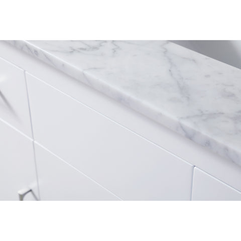 Stufurhome Atreus 48 inch White Single Sink Bathroom Vanity with Carrara Marble Top