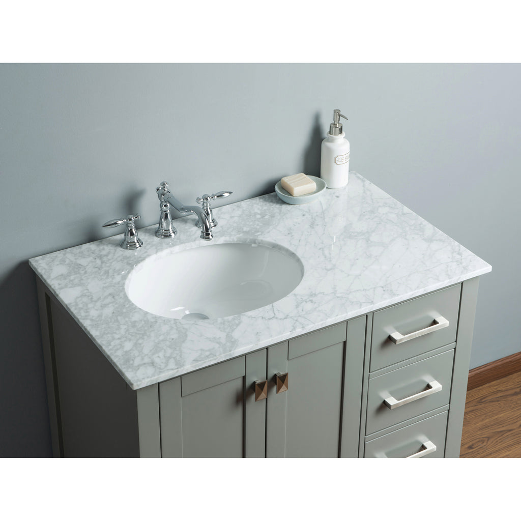 Stufurhome 36 inch Malibu Grey Single Sink Bathroom Vanity