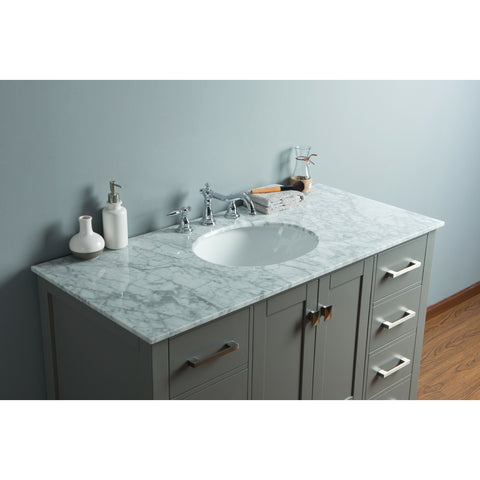 Stufurhome 48 inch Malibu Grey Single Sink Bathroom Vanity