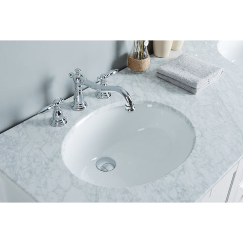 Stufurhome 72 inch Malibu Pure White Double Sink Bathroom Vanity