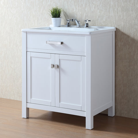 Stufurhome Luthor 30 inch White Laundry Utility Sink