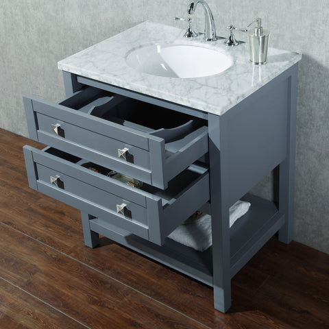Stufurhome Marla 30 inch Grey Single Sink Bathroom Vanity
