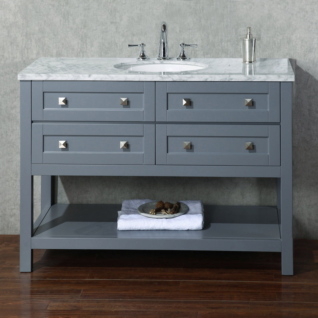 Stufurhome Marla 48 inch Grey Single Sink Bathroom Vanity