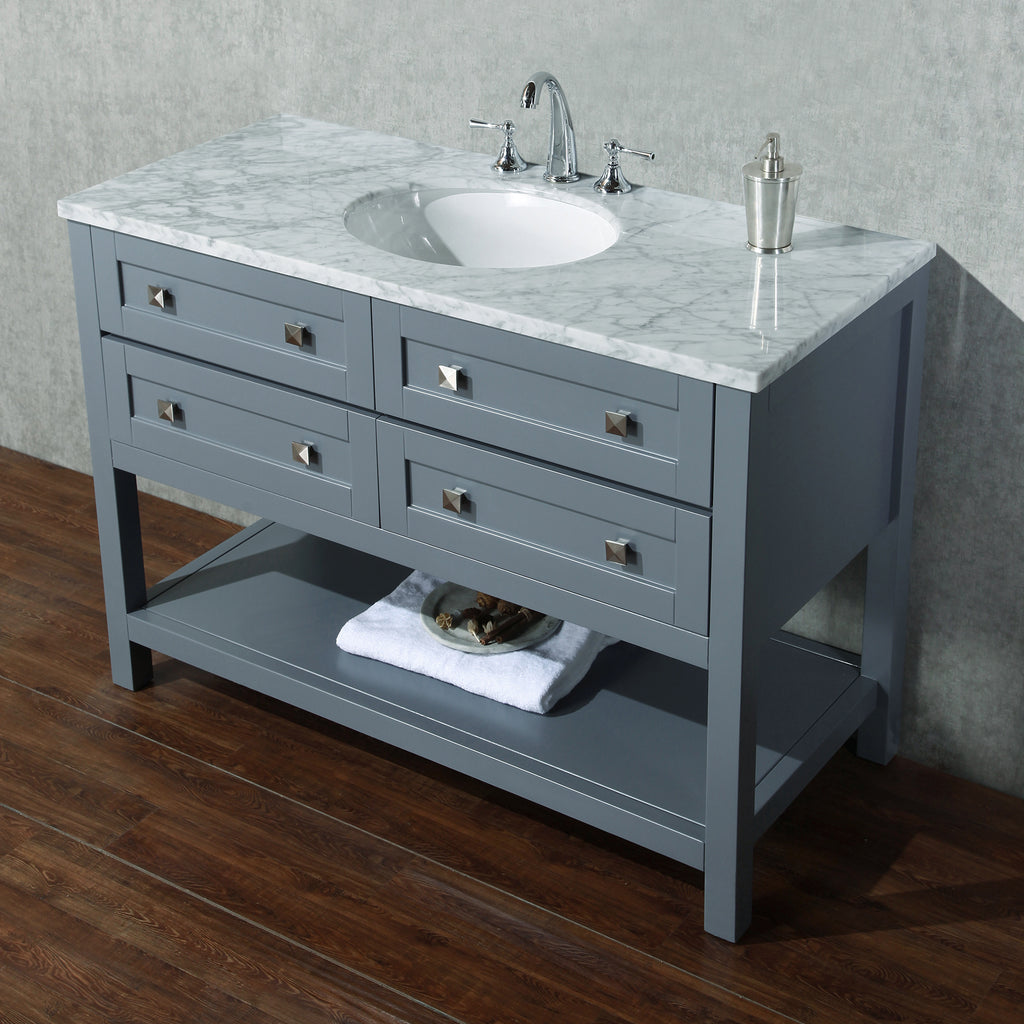 Stufurhome Marla 48 inch Grey Single Sink Bathroom Vanity