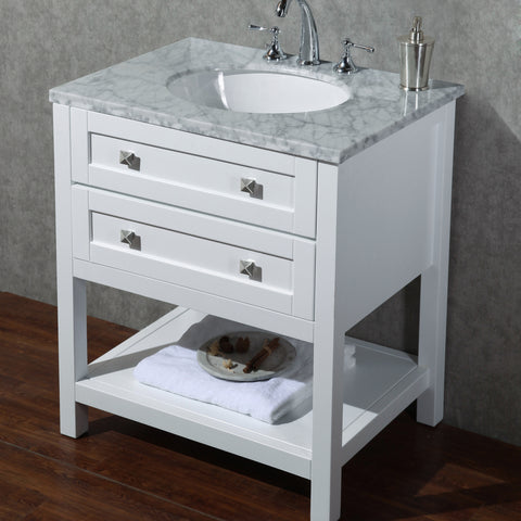Stufurhome Marla 30 inch White Single Sink Bathroom Vanity