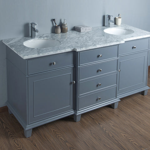 Stufurhome Cadence Grey 72 inch Double Sink Bathroom Vanity