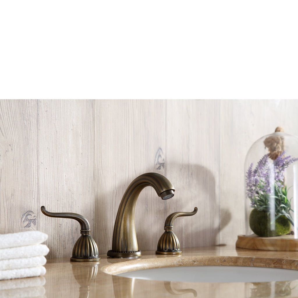 Stufurhome 48 inch Lotus Single Sink Vanity with Travertine Marble Top