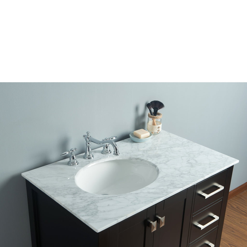 Stufurhome 36 inch Malibu Espresso Single Sink Bathroom Vanity