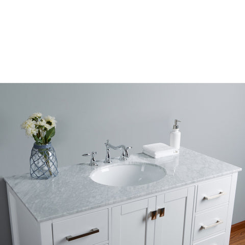 Stufurhome 48 inch Malibu Pure White Single Sink Bathroom Vanity