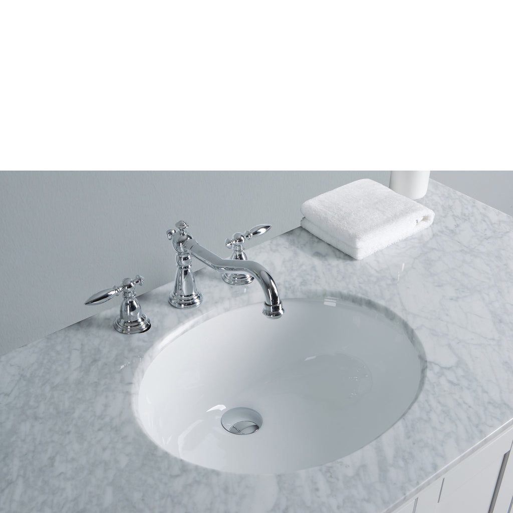 Stufurhome 48 inch Malibu Pure White Single Sink Bathroom Vanity