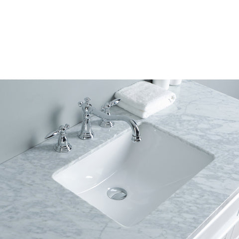Stufurhome Abigail Embellished 48 Inches White Single Sink Bathroom Vanity