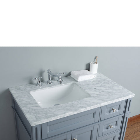 Stufurhome Anastasia French 36 Inches Grey Single Sink Bathroom Vanity