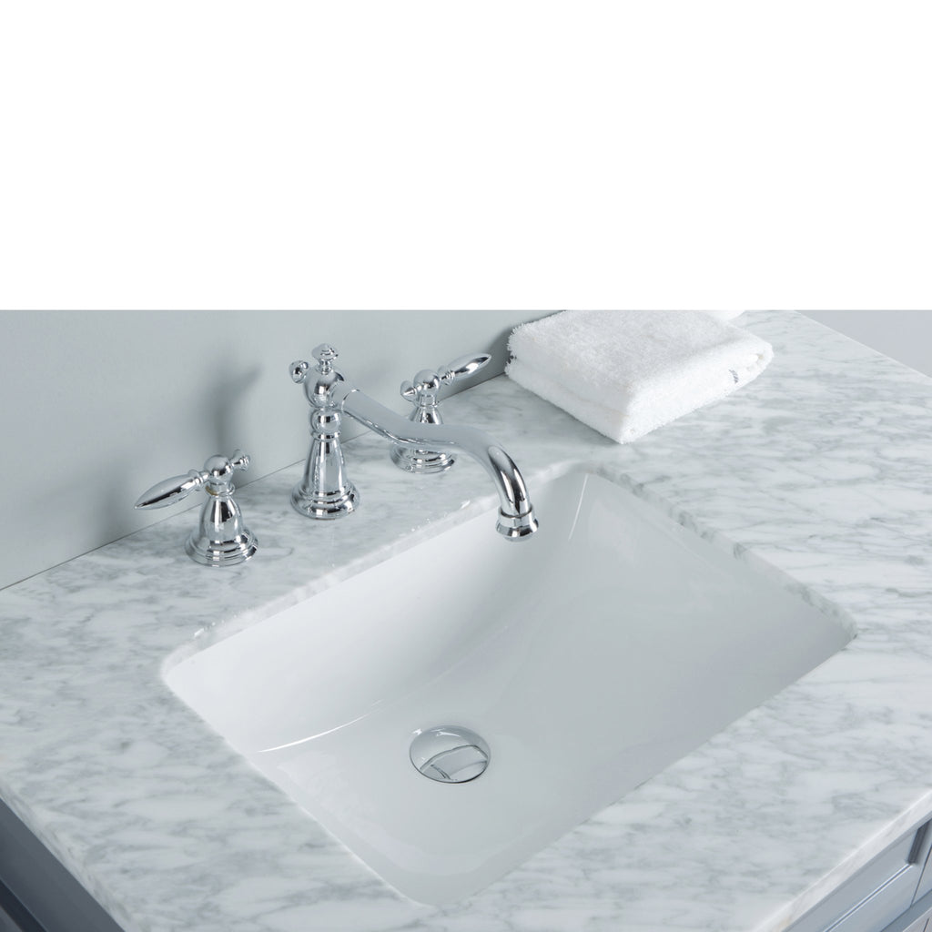 Stufurhome Anastasia French 36 Inches Grey Single Sink Bathroom Vanity