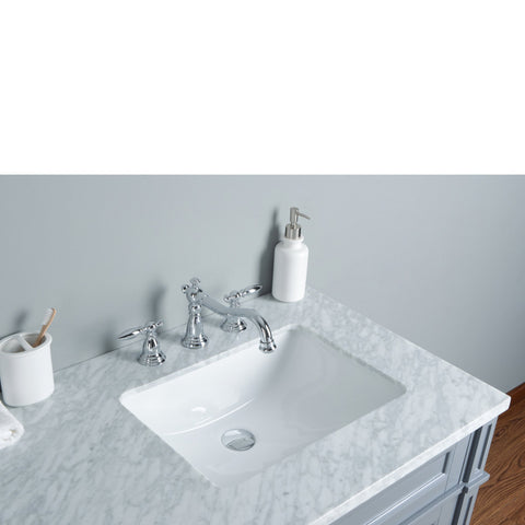Stufurhome Anastasia French 60 Inches Grey Double Sink Bathroom Vanity
