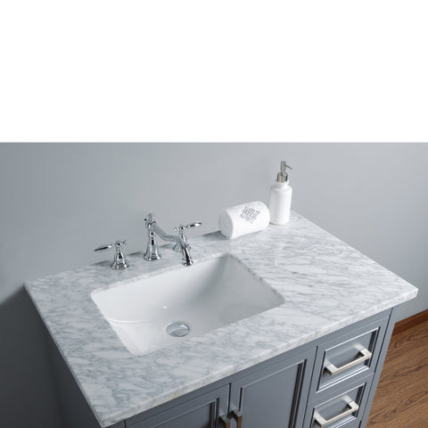 Stufurhome Ariane 36 Inches Slate Gray Single Vanity Cabinet Single Bathroom Sink