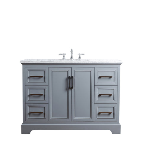 Stufurhome Ariane 48 Inches Slate Gray Single Vanity Cabinet Single Bathroom Sink