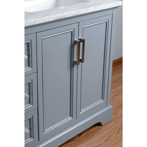Stufurhome Ariane 60 Inches Slate Gray Double Vanity Cabinet Dual Bathroom Sinks