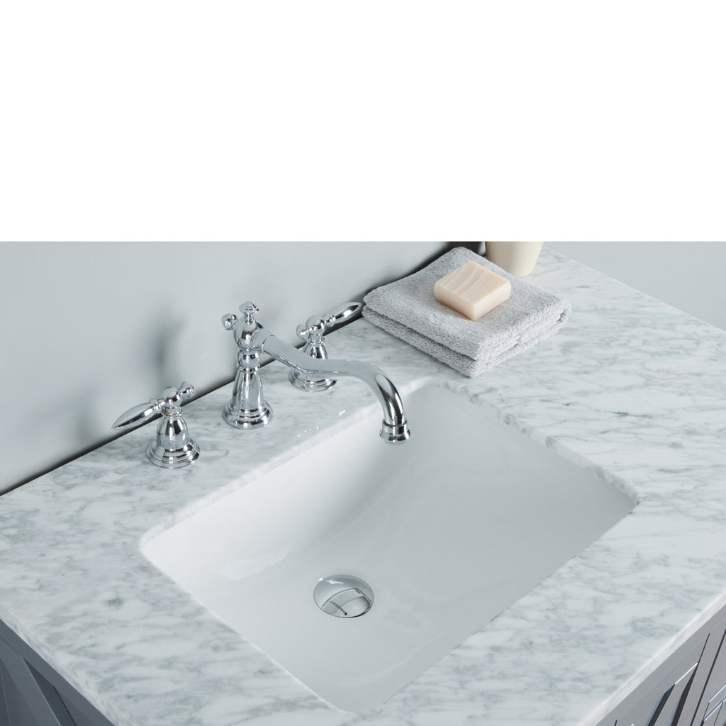Stufurhome Anabelle 36 Inches Grey Single Sink Bathroom Vanity