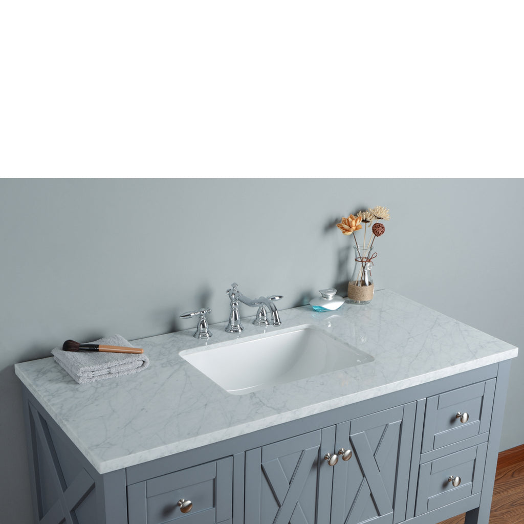 Stufurhome Anabelle 48 Inches Grey Single Sink Bathroom Vanity
