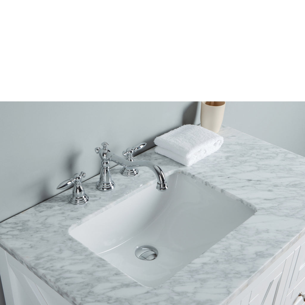 Stufurhome Anabelle 36 Inches White Single Sink Bathroom Vanity