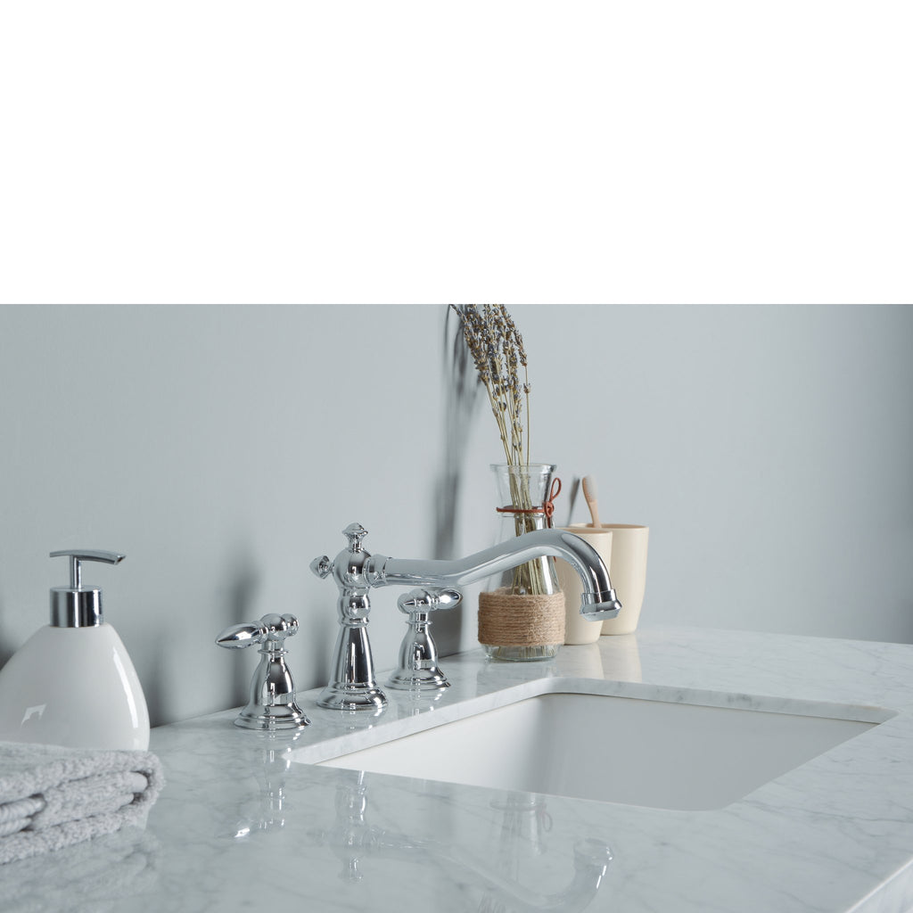 Stufurhome Anabelle 48 Inches White Single Sink Bathroom Vanity