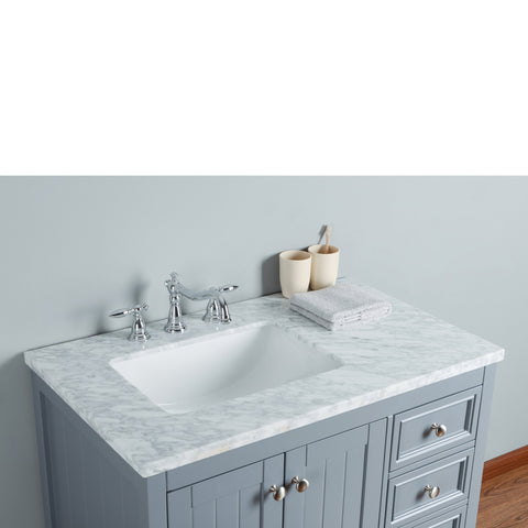 Stufurhome New Yorker 36 Inches Grey Single Sink Bathroom Vanity