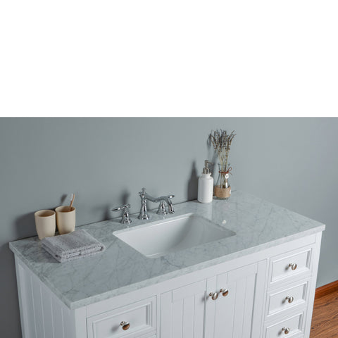 Stufurhome New Yorker 48 Inches White Single Sink Bathroom Vanity