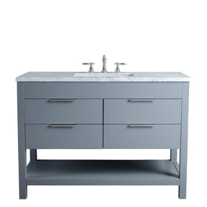 Stufurhome Rochester 48 Inches Grey Single Sink Bathroom Vanity