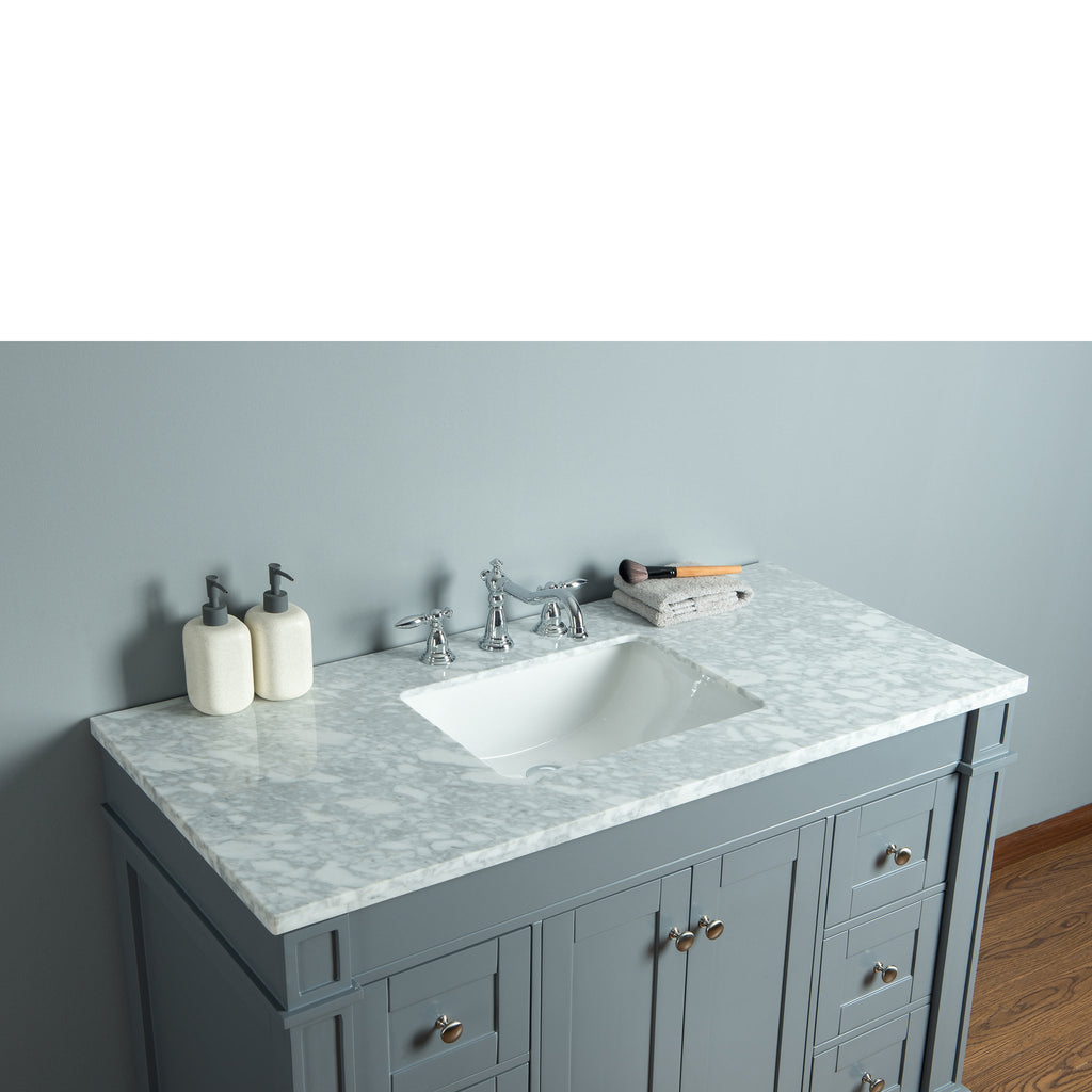 Stufurhome Seine 48 Inches Grey Single Sink Bathroom Vanity