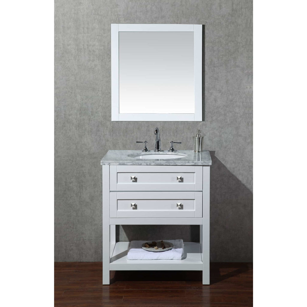Stufurhome Marla 30 inch Single Sink Bathroom Vanity with Mirror