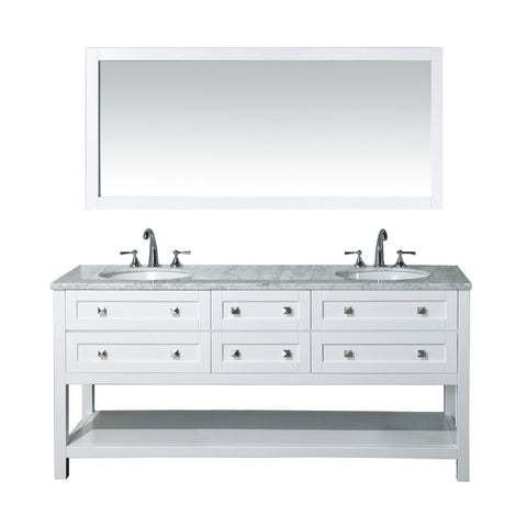 Stufurhome Marla 72 inch Double Sink Bathroom Vanity with Mirror