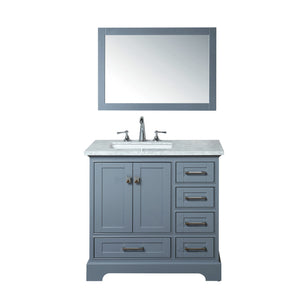 Stufurhome Newport Grey 36 inch Single Sink Bathroom Vanity with Mirror