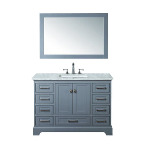 Stufurhome Newport Grey 48 inch Single Sink Bathroom Vanity with Mirror