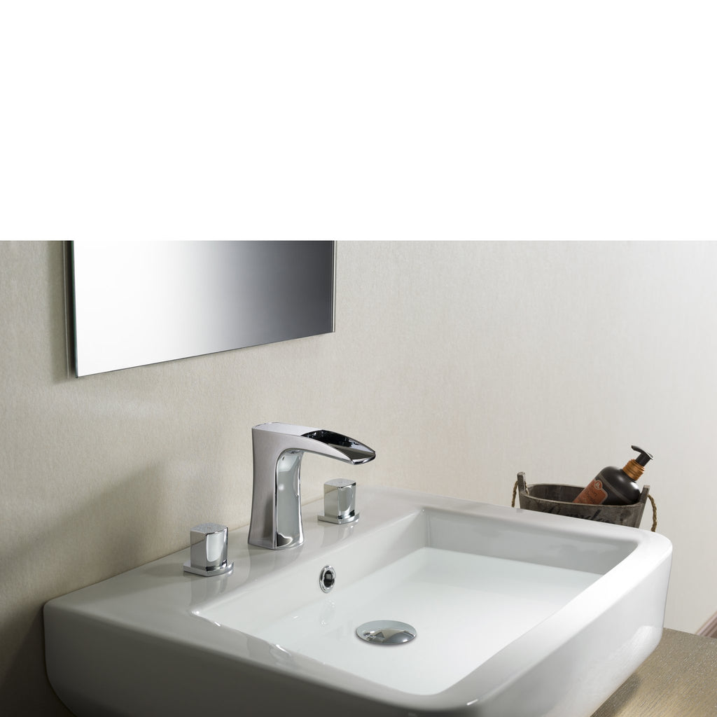 Stufurhome Cascade Bathroom Sink Faucet Set in Chrome