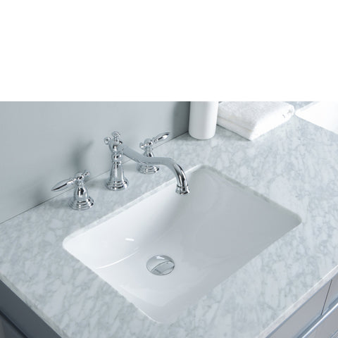 Stufurhome Abigail Embellished 60 Inches Grey Double Sink Bathroom Vanity
